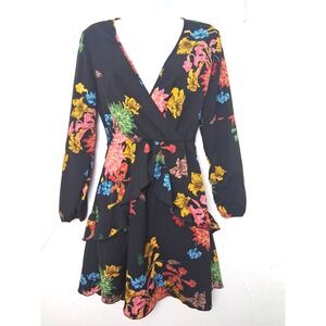 Floral Mini Dress Size Small Ruffle Trim Fairy Grunge Whimsigoth Feminine Girly